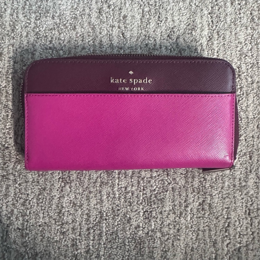 Kate Spade Pink and Purple Key and Card Holder